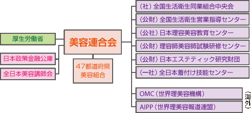 美容連合会組織図